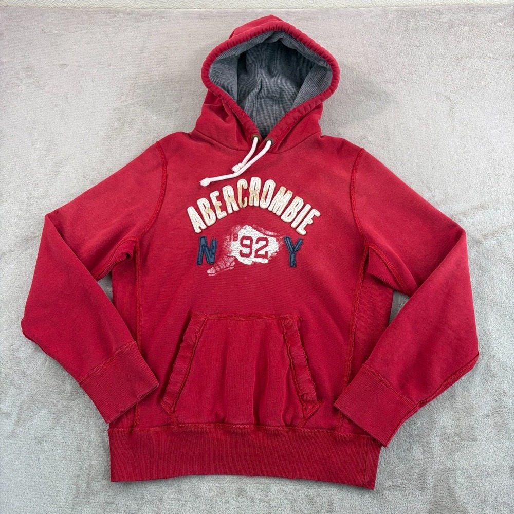 Vintage Abercrombie Fitch NY‎ Waffle Hoodie Men Large Heavyweight Y2K Pullover